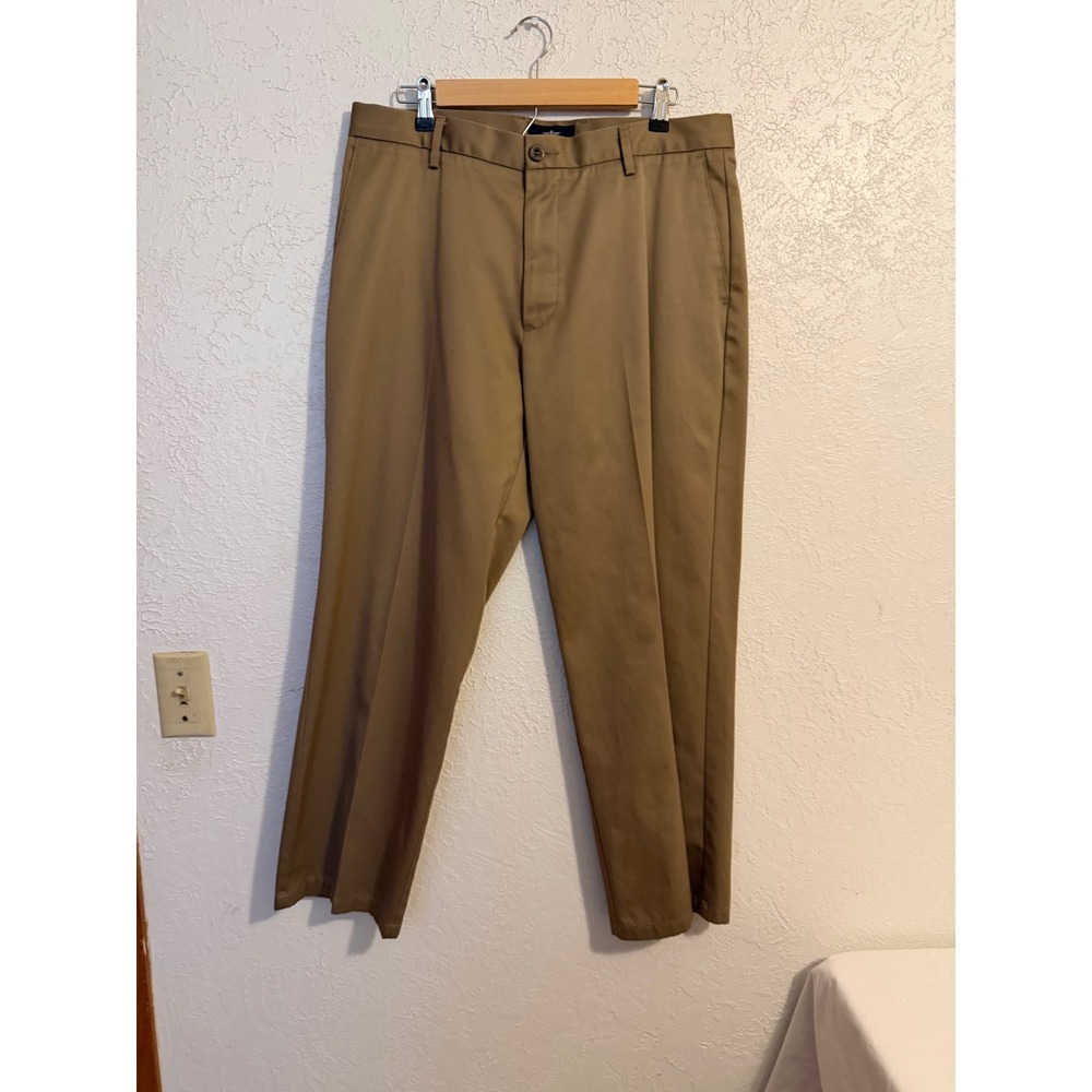 Dockers Mens Classic Fit Khaki Chino Pants Tan 100% Cotton 34x29 Business